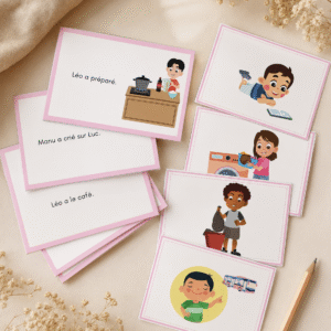 Cartes de Lecture Script Série Rose Montessori
