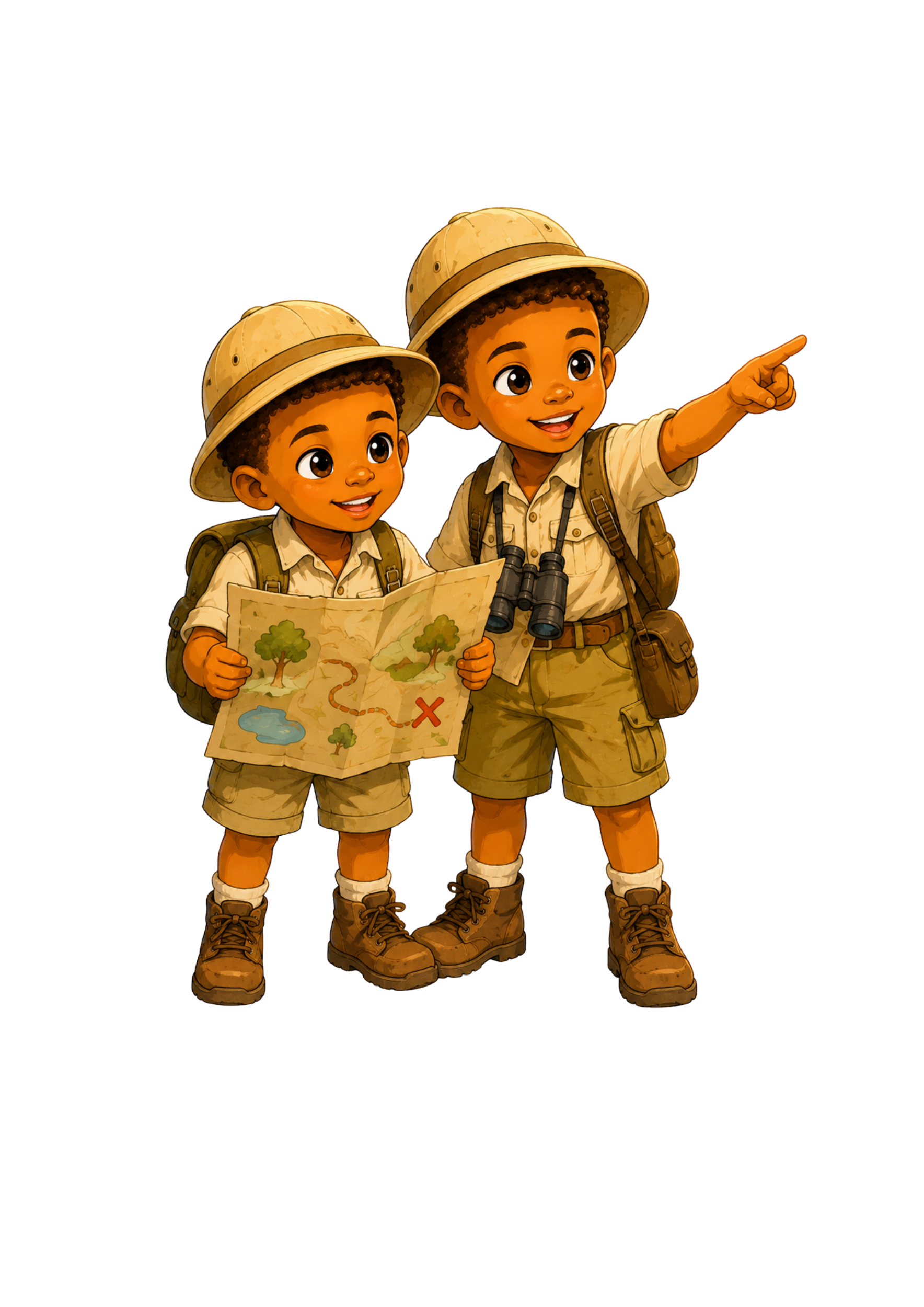 Mica et Gaby, les deux petits explorateurs